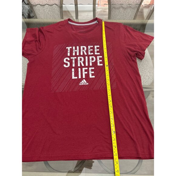 Adidas Mens Red "Three Stripe Life" Graphic T-Shirt L - Picture 6 of 6